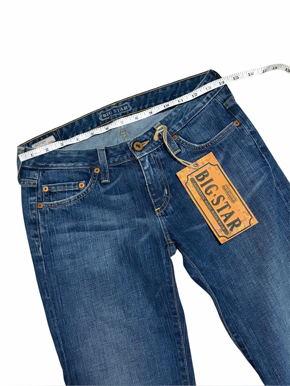 BIG STAR Vintage Y2K Low Rise Honey Flare Jeans Size 27 NWT Medium Wash - Picture 7 of 14